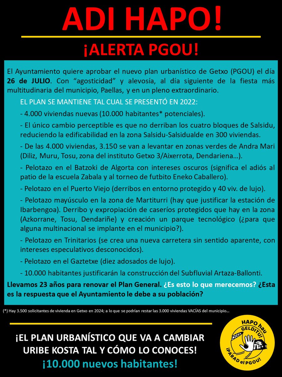 AdiHapo's tweet photo. Adi HAPO!

Alerta PGOU! https://t.co/iKAGpVgr2o