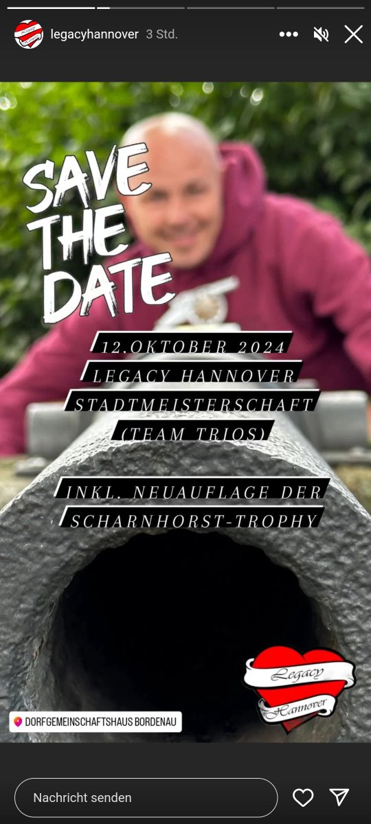 Die wunderschöne MINT2UMMER Edition ist vorbei, da wirft das Herbstprogramm schon seine Schatten voraus: markiert euch den 12.Oktober im Kalender, packt 2 Freunde ein und spielt in Bordenau die Team Trios-Stadtmeisterschaft um Ruhm, Ehre und die Neuauflage der Scharnhorst-Trophy!