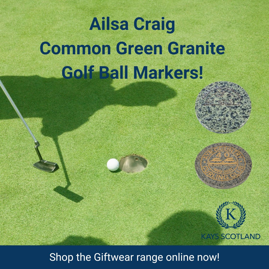 KaysCurling's tweet photo. 🏌️‍♂️ The Open Championship is well underway! ⛳️

We have Ailsa Craig Common Green Granite Golf Ball Markers that can be personalized with your family or club's logo or design.

Visit our website for more details: https://t.co/tCtjqT9VIl

Shop the Giftwear range online now! https://t.co/mc3kSMXdnr