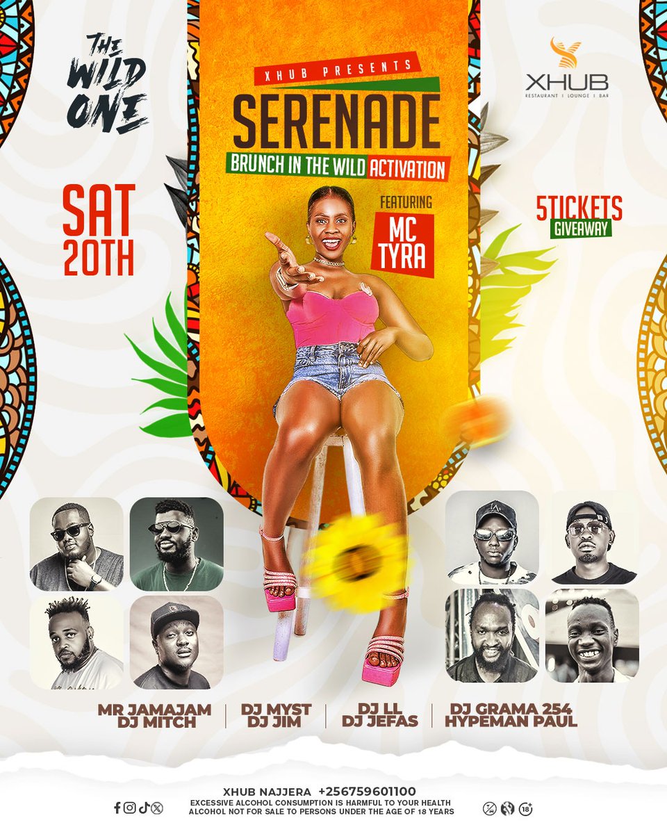 Xhub_bar's tweet photo. Make your way to XHub Najjera this Saturday, July 20th for 'Serenade: Brunch in the Wild Activation' featuring #MCTyra and @hypemanpaul. Enjoy fantastic music, vibrant vibes, and a chance to win tickets. See you in the wild! #Djmitch #Djll #Djmyst101 https://t.co/9np1rsV1Bf