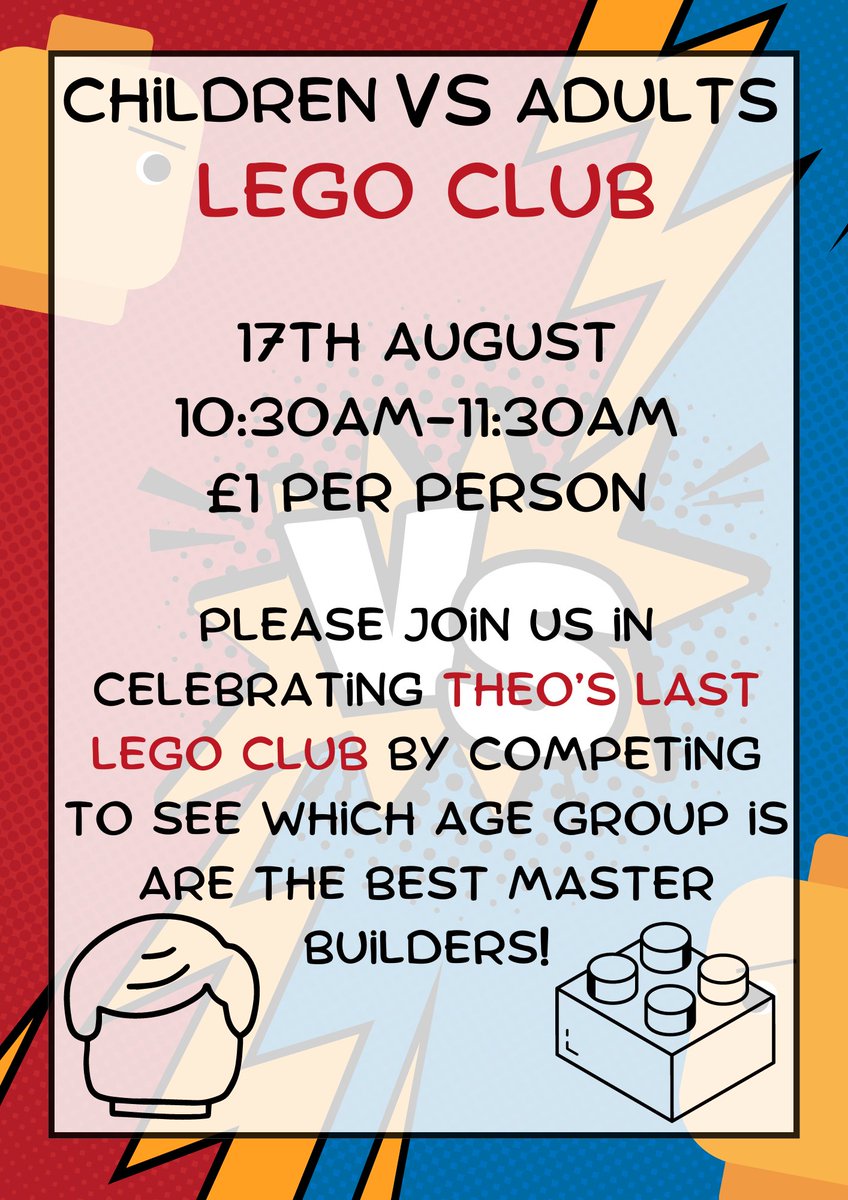 Lego Club: 17th August, 10:30am-11:30am, £1 per person.

All ages (big or small) welcome!

Lego Club will likely continue after August; however, dates are unknown!

<a href="/SurreyLibraries/">Surrey Libraries UK</a>