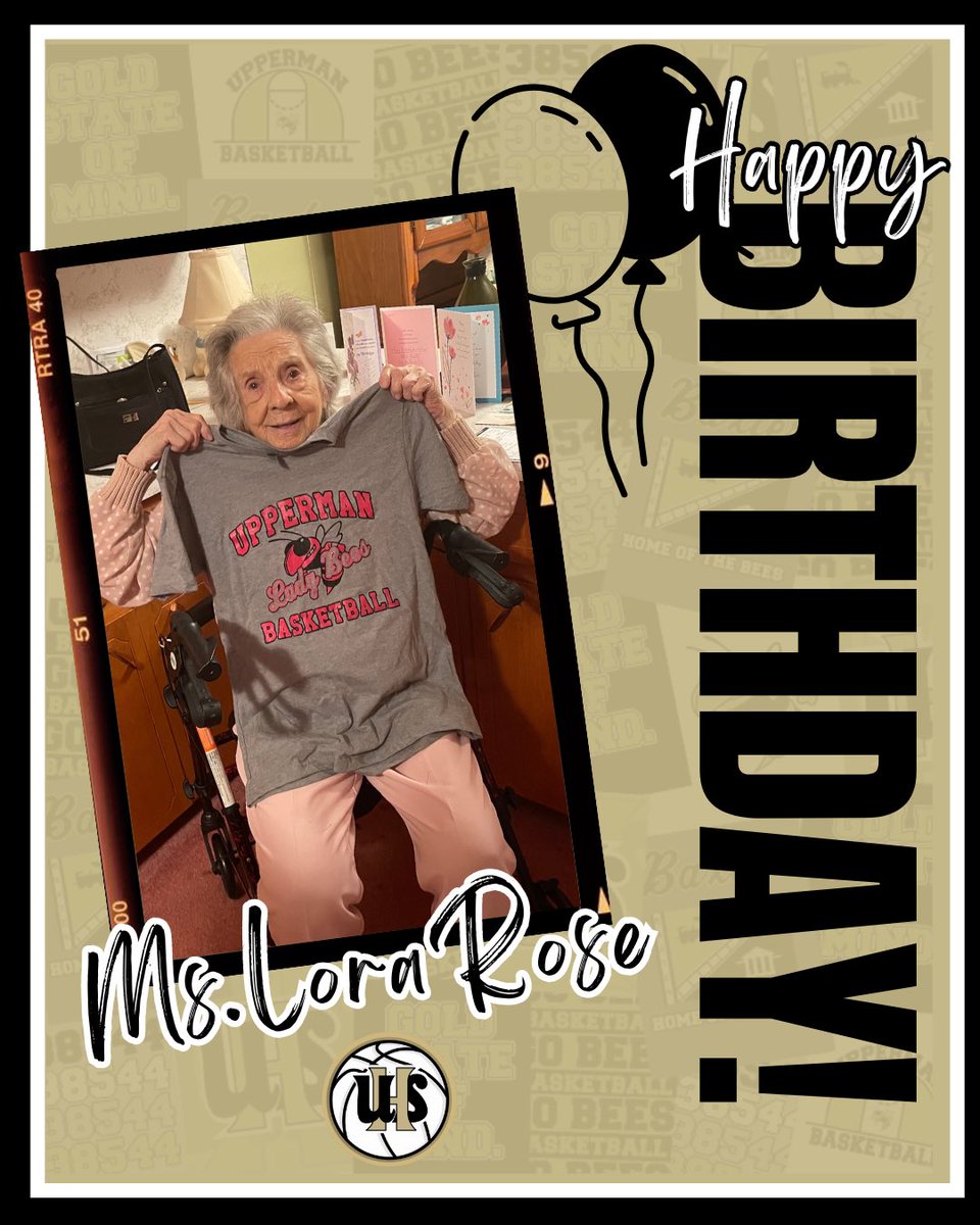 Upperman Basketball would like to wish a big happy 1️⃣0️⃣6️⃣th Birthday to our oldest and one of our biggest fans, Mrs. Lora Rose! 🎉🎂