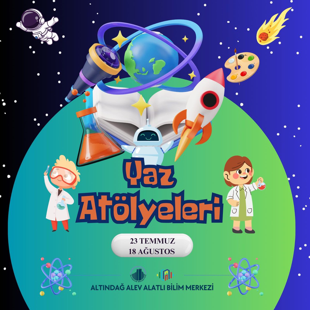 Yaz atölyelerimiz başladı! 📣 

Bu sıcak günleri keyifli hale getirmek istiyorsan haydi bilim merkezine. 🤗

Detaylı bilgi ve kayıt için lütfen arayınız:
☎️ 0312 5070129