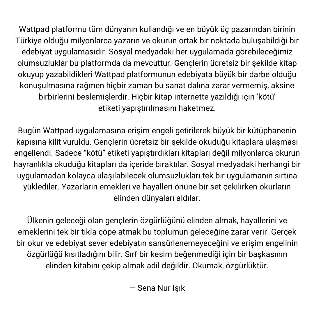 Okumak, özgürlüktür. #wattpad