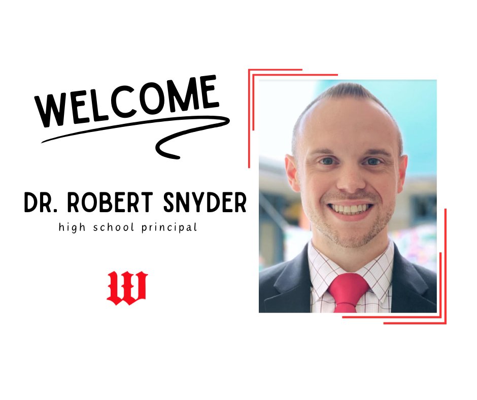 WCSMarauders's tweet photo. Please join us in wishing a warm welcome to Dr. Robert Snyder, our new High School Principal! 🐅🎉

You can read more about Dr. Snyder on our website here: https://t.co/GUXUCMwfem

Congratulations and welcome to the Marauder Family, Dr. Snyder! #MarauderPride https://t.co/7BH2rV6FuJ