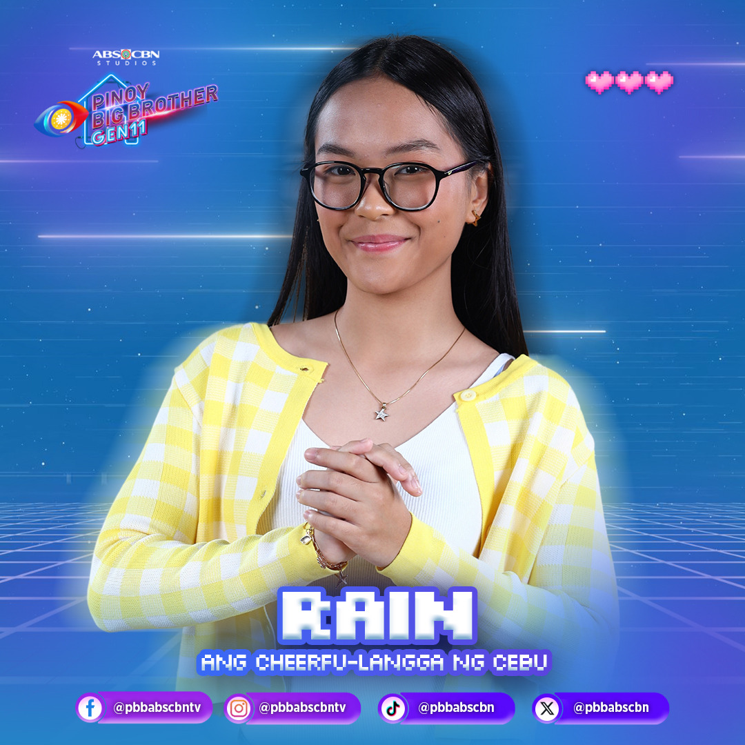 PBBabscbn's tweet photo. Let's cheer for Rain, Ang Cheerfu-Langga ng Cebu! ๐
#PBB11LeGENdaryStart https://t.co/ynEFcmsujA