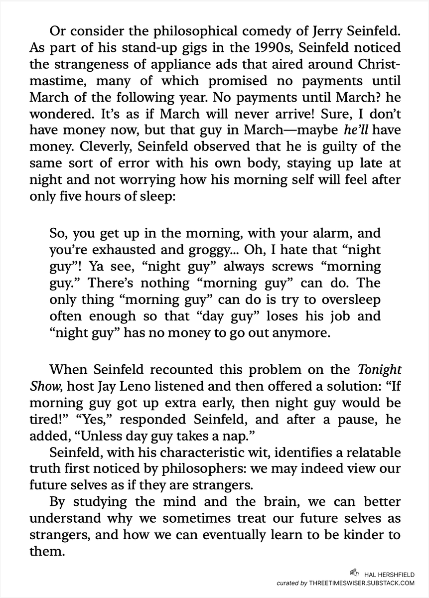 Kpaxs's tweet image. Jerry Seinfeld nailed it, self-control is empathy with your future self.