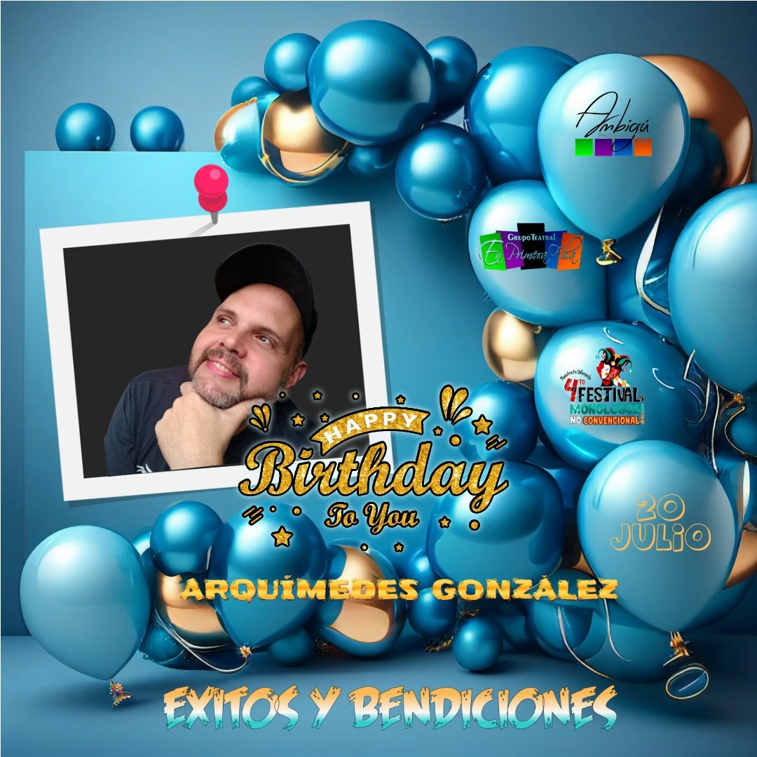 GTENPRIMERAFILA's tweet photo. Feliz cumpleaños a nuestro Director @SoyArquimedes que Dios lo colme de muchos éxitos y bendiciones. 🍾🥂🥳🎂 #FelizCumpleaños https://t.co/5wgqd99R5M