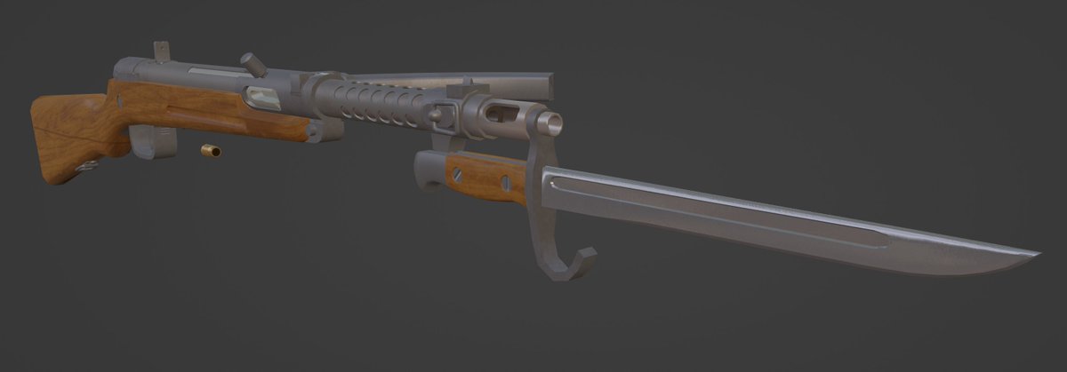 FPantsu's tweet photo. As a 3D artist, I have yet to post anything so I made my favourite weapon (一〇〇式/Type100 Late Pattern) to mark where I am.
#Type100 #3DModel #Blender https://t.co/UaPUSrH7K1