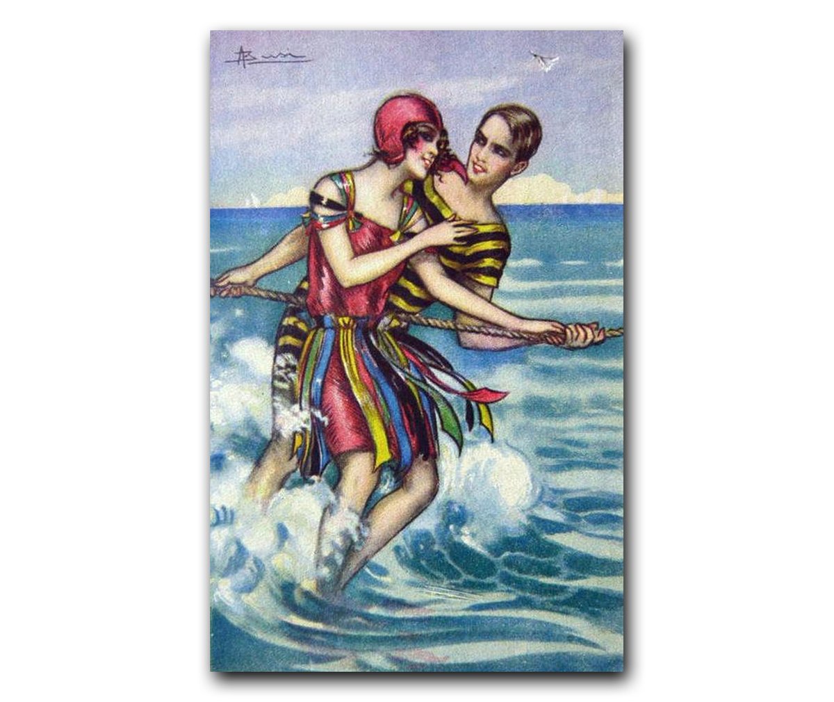 pohoartist's tweet image. Art Inspiration For July: A month of 1920’s &amp;amp; 1930’s Beach Artwork
Fun at the Beach by Adolfo Busi (Italian), postcard illustration, 1920’s
#funatthebeach #adolfobusi #italianartist #illustration #artinspiration #beachart #artdeco #artonx #tarahuttongallery #pohoartist