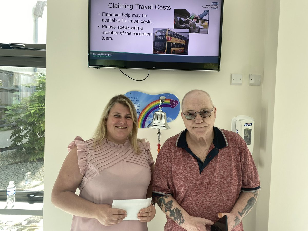 An extremely generous gesture of £1000 from Michael Mountain who finished a course of radiotherapy this week here <a href="/HullHospitals/">Hull University Teaching Hospitals NHS Trust</a>. Michael’s donation to <a href="/HUTHRT1/">HUTHRT</a> will go towards vital equipment and resources to provide world class care for our patients. #ThankYou 🤩❤️