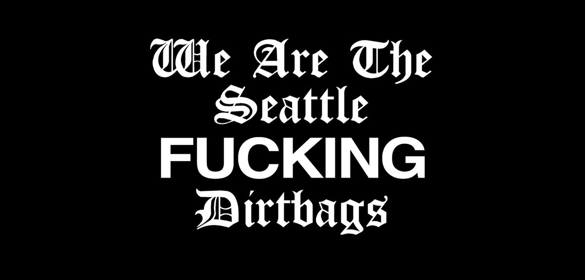 SeattleDirtbags's tweet photo. We are the Seattle FUCKING Dirtbags!
Shoot Gravy! Drink 40βs! Score Goals!
Punch Nazis!
LETS FUCKING GO SOUNDERS!
#GravyShots #DoCrime #CallYourMom #DickBites #SeattleDirtbags #SayFucking #AntiFascist #AntiRacist #SoundersFC #Colt45MaltLiquor #ShootGravy #Drink40s #PunchNazis https://t.co/4zDpPmGkdt