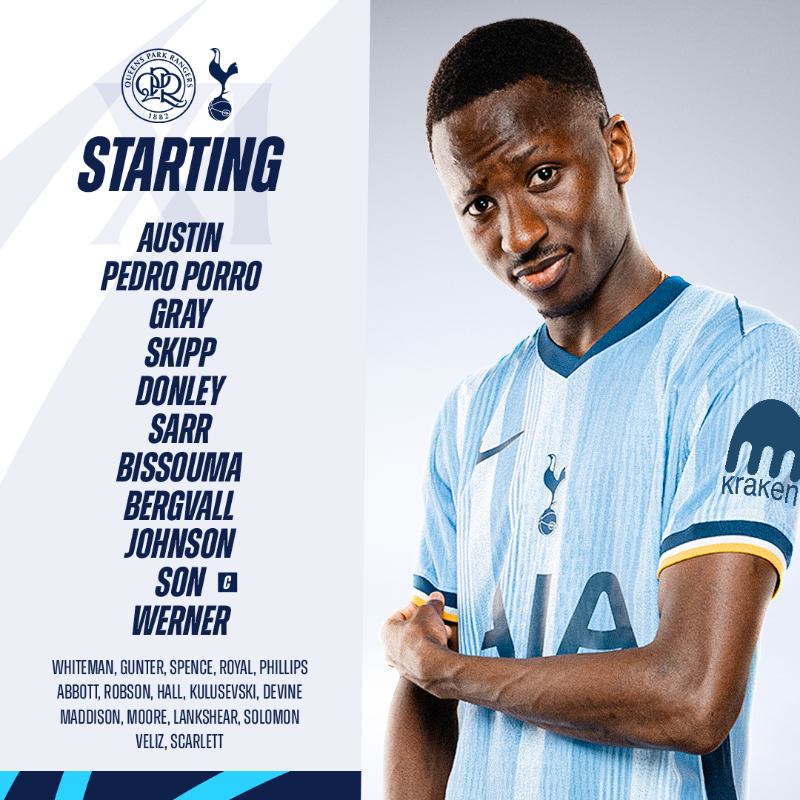 SpursOfficial's tweet photo. Team news is in for #QPRTOT 💙

Subscribe to SPURSPLAY to watch the action LIVE! ▶️