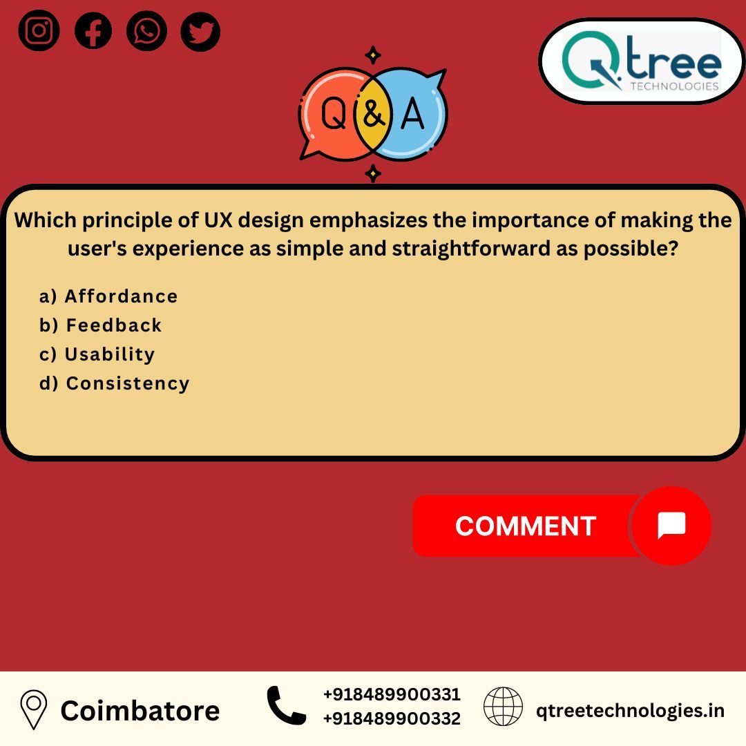 Qtreetech's tweet image. Elevate your skills, craft compelling digital journeys, and shape the future of user interaction. 
Join us on the path to mastering UI/UX design
call us at 8489900331 or mail to info@qtreetechnologies.com
#uiuxtrainingincoimbatore #uiuxcourse #BackendDevelopment #uiuxSkills
 #Web