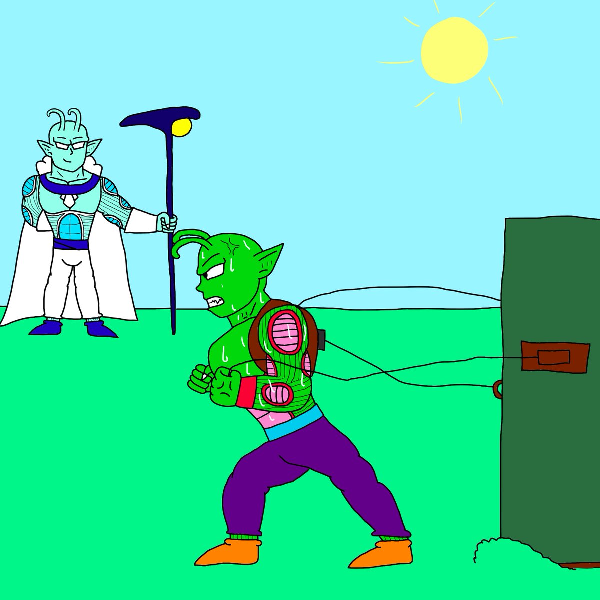 CROLUKA20's tweet photo. Piccolos training under Zalama the Dragon God
#dragonball #dragonballz #dragonballsuper #dbgt #goku #vegeta #piccolo #zalama #owninterpretation #namekian #dragon #god #training #anime #manga #fanart #drawing https://t.co/uSNzimPZ1N