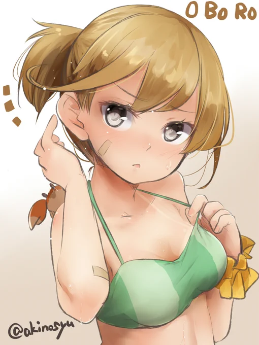 七駆の成長株ポニテ水着日焼け跡ぼーろ#艦これ 