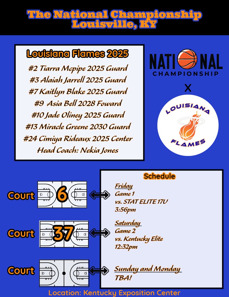 THE_LAFlames's tweet photo. One last time for our 2025’s! The 5 solid one’s are ready to put on a show in Louisville, KY! https://t.co/3RrgjAQMyF