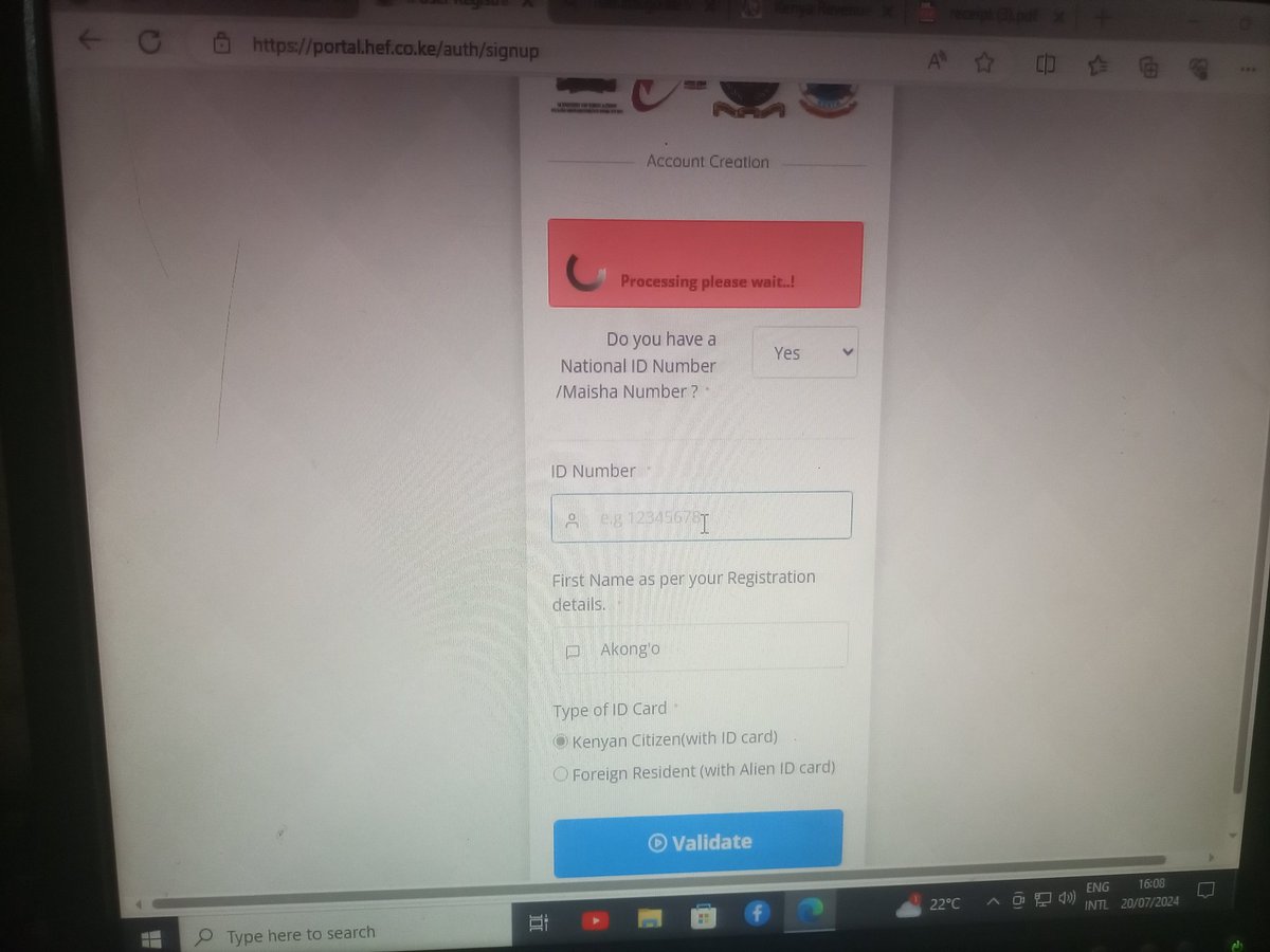 akongo44's tweet photo. @HELBpage Kindly help. Can't sign up to hef yet https://t.co/6pITU7xRBO