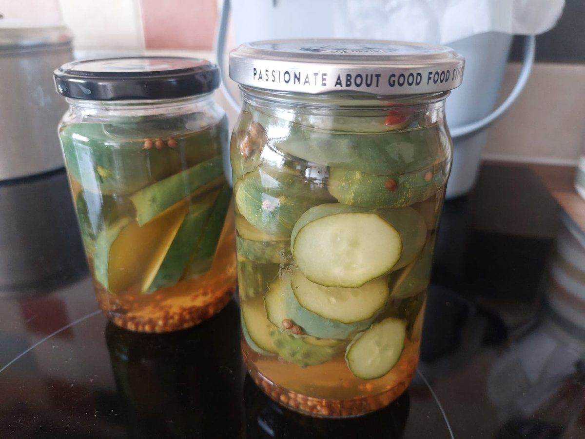 Pickling our first gherkins from our new kitchen garden.  #GoodNewsSaturday 😋