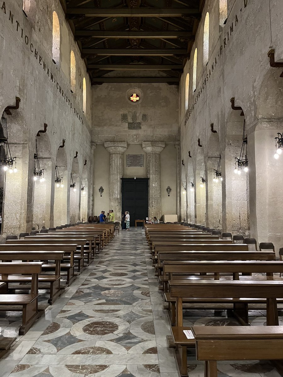 mfielding_'s tweet photo. Visited the Cathedral of Syracuse in Sicily, built in the 7c on the site of the Greek Temple of Athena, its Doric columns incorporated into the church’s structure. The building was converted to a mosque in the 9c, and back again to a church with the arrival of the Normans. https://t.co/0my13GgXXq