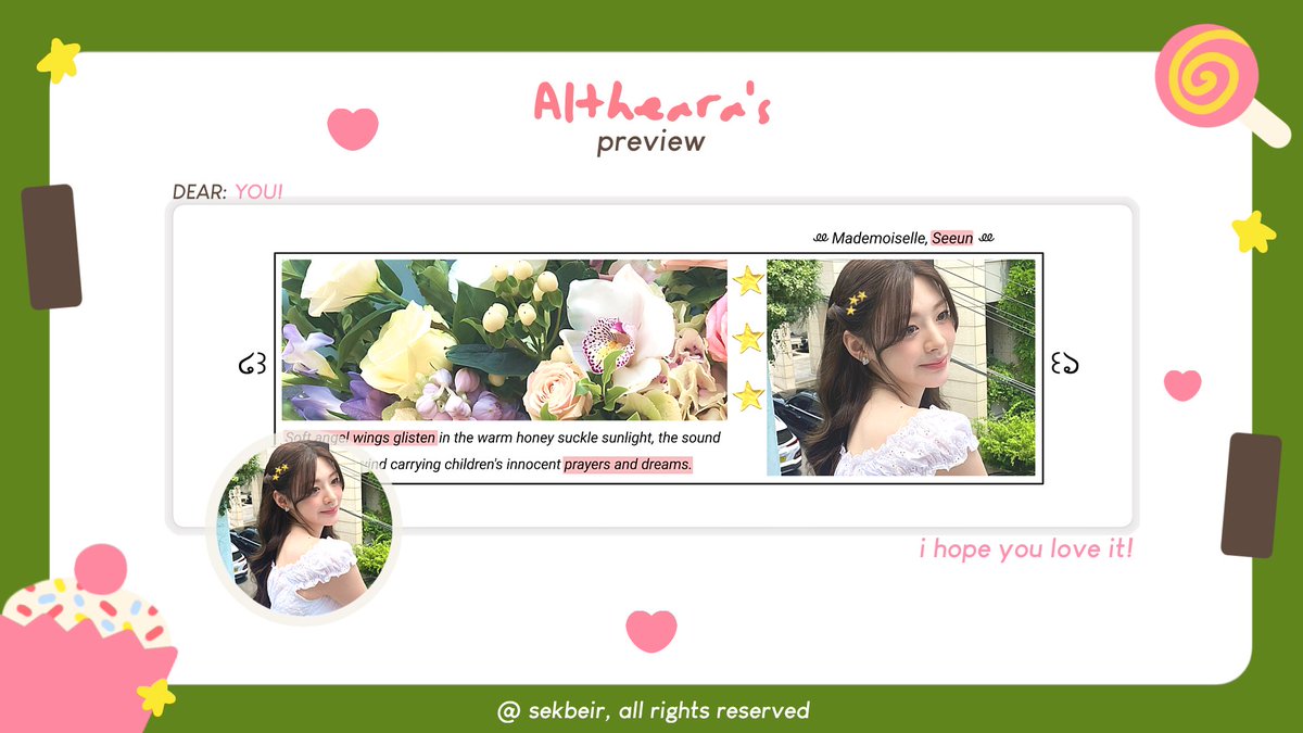YAYY JUST GOT THIS PRETTY LAYOUT FROM <a href="/sekbeir/">Altheara! n ___ n</a> 😵‍💫💗💗 ANDDD happiest birthday for <a href="/sourchipm/">alika.</a> !! may this year will be filled with happiness and joy😽🕶️❤️‍🩹💗💖