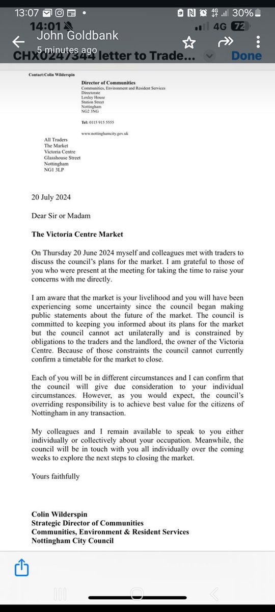 Latest letter from Nottingham City Council, 2 years 7 months, still none the wiser, please discuss