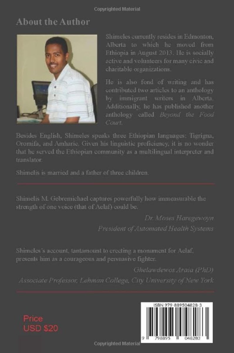 TigrayUpdate's tweet photo. Aelaf: The Voice of Freedom: A Biography of a Tigrayan Advocate Aelaf Yifru During the Two Year’s (2020-2022) #Tigray Genocide

Aelaf, which means, plenty/enormous in Geez (an ancient Semitic language), has left a blueprint in the history of the Tigrayan diaspora struggle during the two years [2020-2022] war in the region.

By @ShimelisMeressa Gebremichael
🔗https://t.co/NMv2PDMHSy
🔗https://t.co/XqfhFMvGo8

Book overview:

"It is heartbreaking to learn about the devastating impact of the war on Tigray. The genocidal war has resulted in the loss of over a million citizens, causing short and long-term harm, both physical and psychological, that extends beyond the region and affects people in several parts of Ethiopia and even overseas. Also suffered the con. sequences of the war, with many facing complex lives ranging from psychological trauma to losing their lives while advocating for their people back home. It is commendable that the Tigrayan diaspora has relentlessly worked to expose the atrocities committed by the Abiy Ahmed regime and its allies. The likes of Aelaf Tafesse Yifru have content. Offered significantly to advocating for peace, freedom, and justice during these difficult times. The book that Shimelis Meressa Gebremichael has written powerfully captures the impact of this experience and shows how the strength of one voice can create ripples of change. It is a reminder that when such darkness arises, we are all pieces of the puzzle to the puzzle to the solution. The story of @Aelaf_T is the story of many young Tigrayans, and this book will serve as a monument to his life and a reminder that all life is precious beyond measure."

#Ethiopia & #Eritrea are guilty of #TigrayGenocide