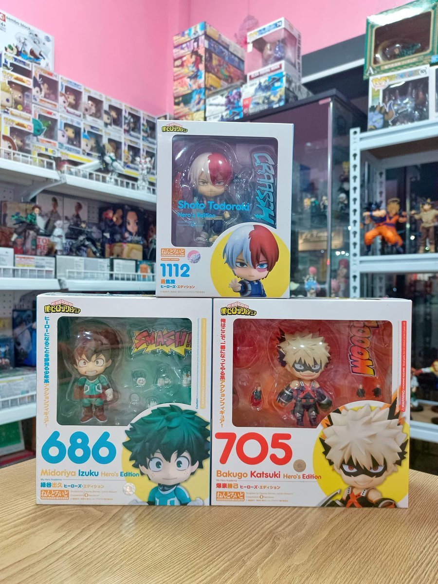 ✨Nendoroid My Hero Academia Hero's Edition 

₱2,350 Shoto Todoroki
₱2,250 Midoriya Izuku
₱2,450 Bakugo Katsuki
(will give discount if buy as set)

We accept online payments.😊

#actionfigures #authentic #myheroacademia #anime #nendoroid #goodsmilecompany #fanbasecafeandstore