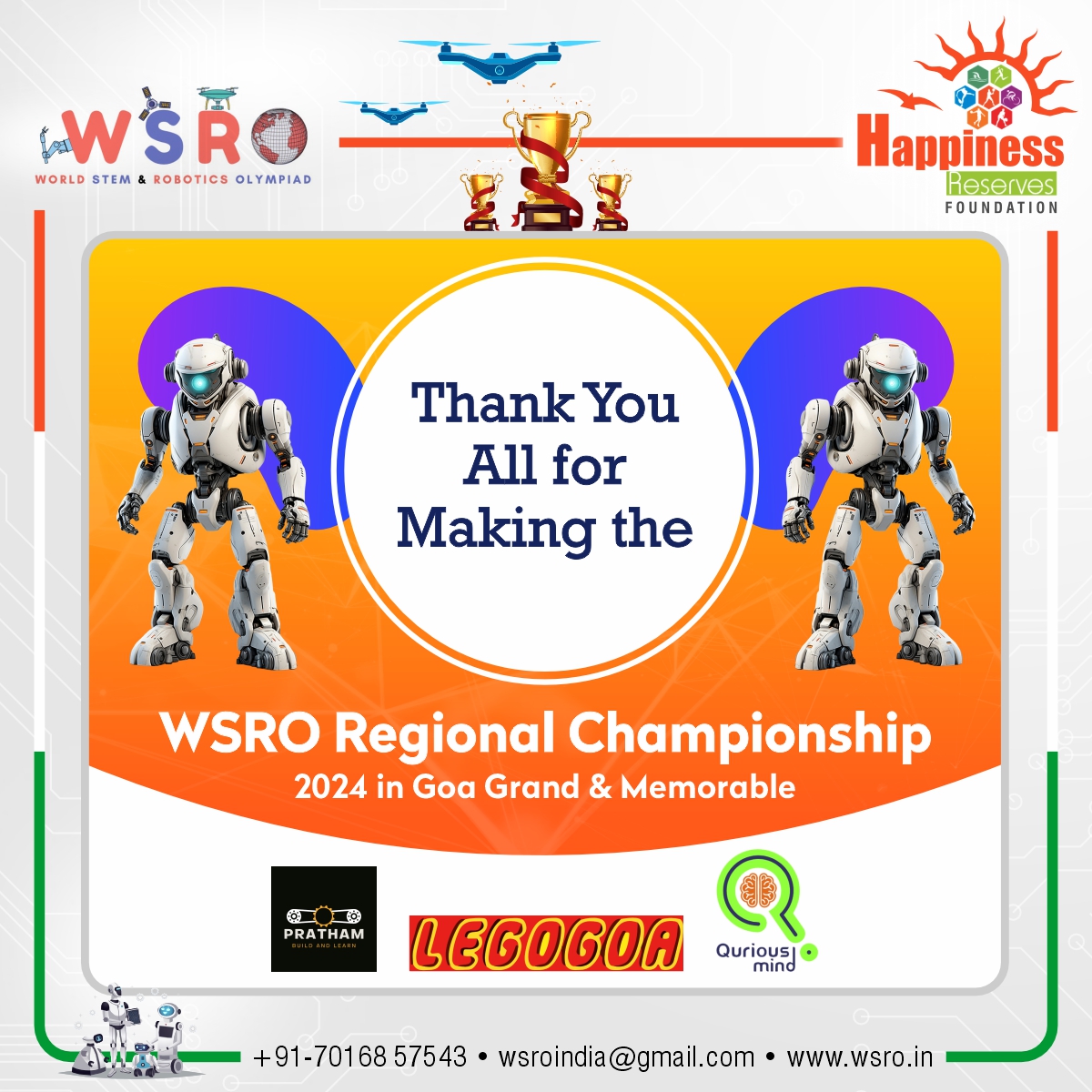 WSROIndia's tweet image. 2.
We really appreciate your time and efforts and are looking forward to seeing you at our upcoming events. 😇
#ThankYou #roboticsclub #stemrobotics #worldstemandroboticsolympiad #wsro #wsro2024