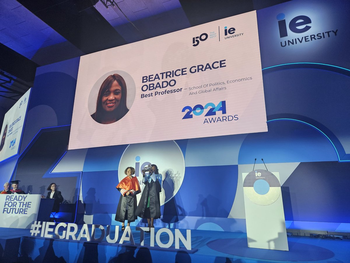 GraceObado's tweet photo. Thrilled to receive the Best Professor Award in the masters programs in 2024 @iespega 
Grateful to my amazing students and colleagues for their support. Here is to more learning and more growth! #ieuniversity #educationexcellence #Gratitude https://t.co/4XTD2qaotJ
