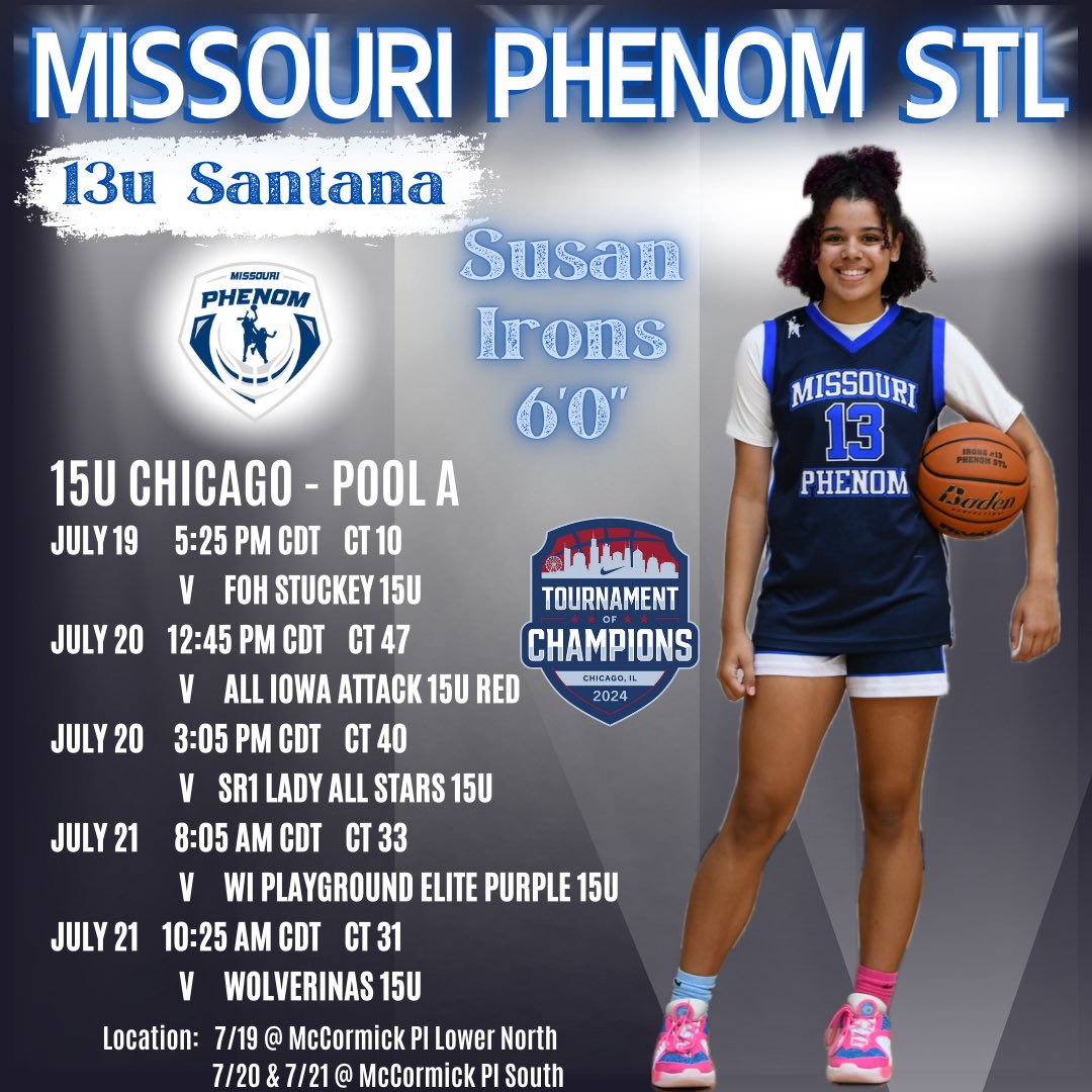Susan Irons (Sui) (@susanironsstl13) on Twitter photo Last chance to see us play this summer! Come watch some of the best 13u take on the top 15u division at TOC in Chicago! <a href="/MOPhenomSTL2029/">MO Phenom STL 2029 Santana</a> <a href="/D1Malehia13/">_mal13ehia</a> <a href="/Heir_Addy/">Addison Odom</a> <a href="/DaylinDouglas/">Daylin Douglas</a> <a href="/AniyahPonie/">Aniyah Poniewaz</a> <a href="/AvaSigurdsson/">Ava Sigurdsson</a> <a href="/AbigailTabeta/">Abigail Tabeta</a> <a href="/RyliiFranklin14/">Rylii Franklin 2029</a> <a href="/IhoopJada/">๐ฉ๐บ๐ฝ๐บ ๐ฃ๐บ๐๐๐</a> <a href="/CoachSantanaSTL/">Coach Santana STL</a> <a href="/CoachStefSTL/">CoachStefSTL (MO Phenom STL)</a> Last chance to see us play this summer! Come watch some of the best 13u take on the top 15u division at TOC in Chicago! <a href="/MOPhenomSTL2029/">MO Phenom STL 2029 Santana</a> <a href="/D1Malehia13/">_mal13ehia</a> <a href="/Heir_Addy/">Addison Odom</a> <a href="/DaylinDouglas/">Daylin Douglas</a> <a href="/AniyahPonie/">Aniyah Poniewaz</a> <a href="/AvaSigurdsson/">Ava Sigurdsson</a> <a href="/AbigailTabeta/">Abigail Tabeta</a> <a href="/RyliiFranklin14/">Rylii Franklin 2029</a> <a href="/IhoopJada/">๐ฉ๐บ๐ฝ๐บ ๐ฃ๐บ๐๐๐</a> <a href="/CoachSantanaSTL/">Coach Santana STL</a> <a href="/CoachStefSTL/">CoachStefSTL (MO Phenom STL)</a>