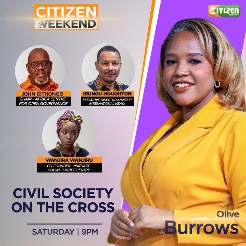 citizentvkenya's tweet photo. Is history repeating itself in a continuation of the 'UhuRuto' repression of Kenya's civil society or are they puppets whose strings are pulled by foreign masters? @johngithongo @irunguhoughton @wanjirunjira respond on #CitizenWeekend with @OBurrows tonight https://t.co/xkWOZ1PqaH