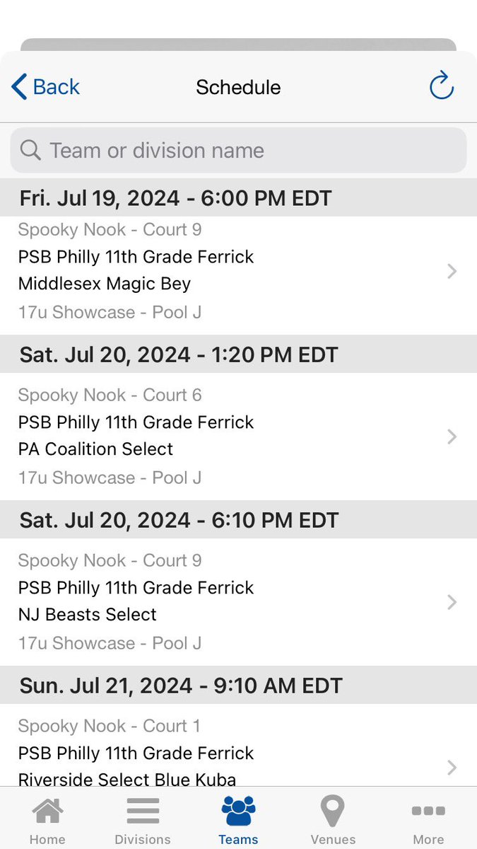 My schedule for the Hoop Group Summer Finale: