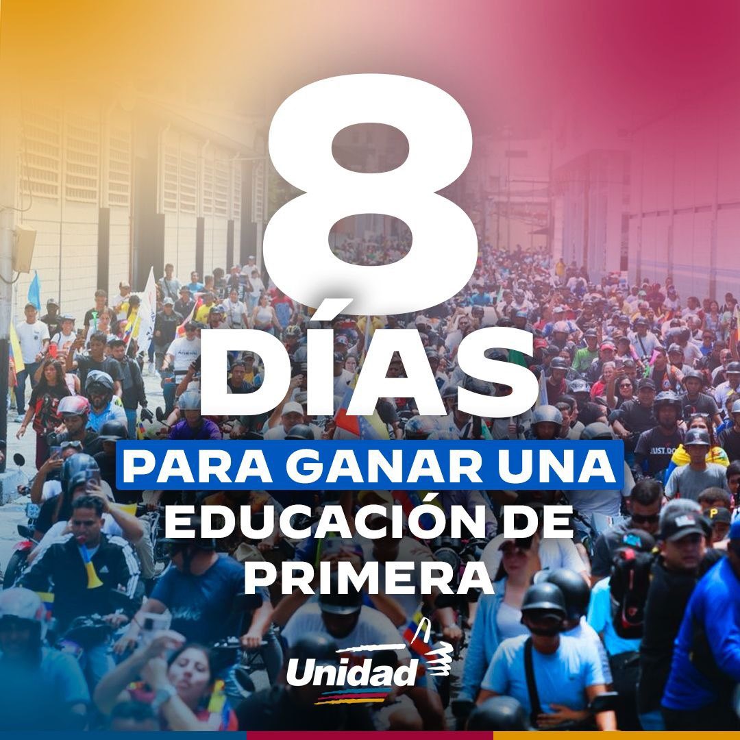 Votemos para ganar un mejor futuro para nuestros niños y jóvenes. En 8 días #VamosAGanar