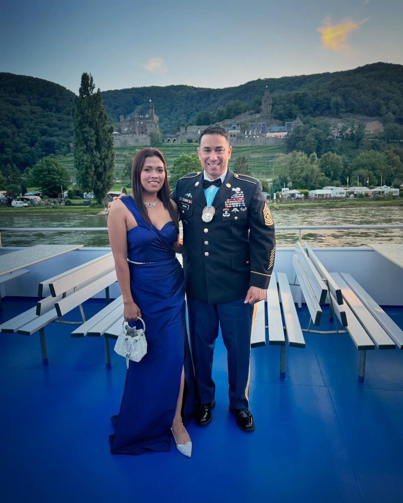 adventuresofJPT's tweet photo. Floating on the Rhine River with my bride. Last night we attended the European Finance Ball hosted by the 106th Finance "Diamondback" Battalion. The event was held on the Rhine Star riverboat. @21stTSC #FirstinSupport #DeedsNotWords https://t.co/4rDRIKDqLu