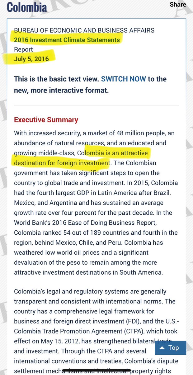 jrestrp's tweet photo. Muy preocupante !! Que por primera vez desde 2016, el @StateDept de USA 🇺🇸 no considere a Colombia 🇨🇴 como un destino atractivo para la inversión extranjera. No solo es un documento relevante para inversionistas sino además sus preocupaciones son sustantivas. ESTO ES UN RETROCESO que explica en parte el deterioro en los datos de inversión extranjera directa. URGE ACTUAR Y CORREGIR!! 

https://t.co/7l0RUk2XkL

Preocupan algunas expresiones: 

1. Exceso de Rotación y pérdida de experiencia técnica en la gestión pública, que entre otras explican el mal estado de la ejecución 

2. Ausencia de liderazgo en la regulación como por ejemplo pasa con el tema de la CREG o INVIMA, con lentitud en la toma de decisiones 

3. Un muy bajo nivel de crecimiento económico y una última reforma tributaria que elevó los costos de capital con un peor ambiente para hacer negocios. 

4. Dudas sobre la implementación de un conjunto de reformas (salud, trabajo y pensiones) que generan más incertidumbre. 

5. Intensificación de violencia y pérdida de integridad y crecimiento del narocrimen 

6. Existe un acceso a la inversión mucho más limitado en ministerios y entidades del estado, que se asemeja a la preocupación de incapacidad para construir diálogo con el sector privado