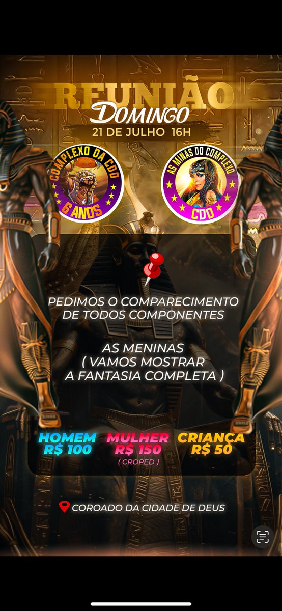Amanhã é dia , reunião e gelo , alinhar as coisas 
Componente é pra brotar geral 
Cpx sempre 
Humildade e disciplina 
No claro e no escuro 🫡
🇪🇬