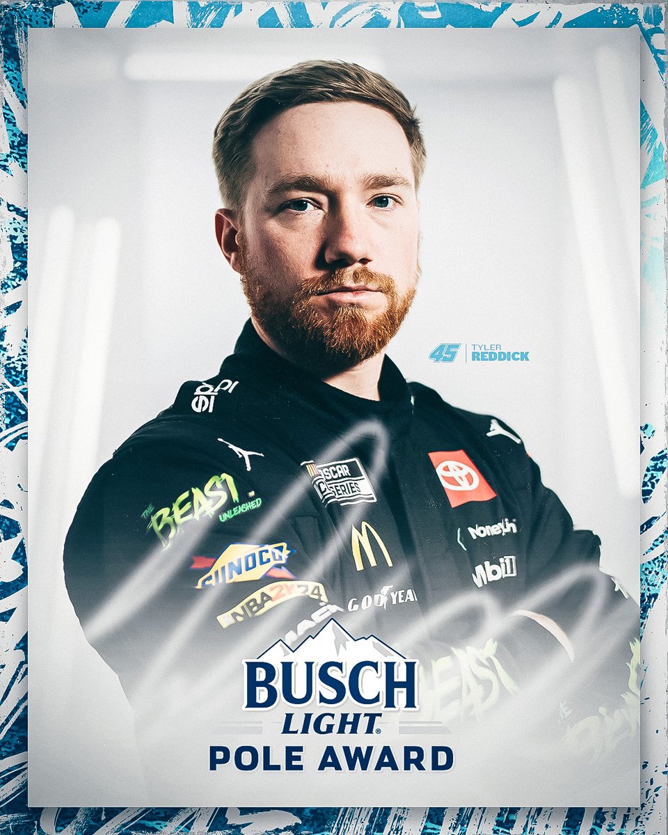 NASCAR's tweet photo. Fastest in practice.
Fastest in qualifying. 

@TylerReddick wins the #BuschLightPole for tomorrow's race at @IMS! https://t.co/LGnuwgPQB6