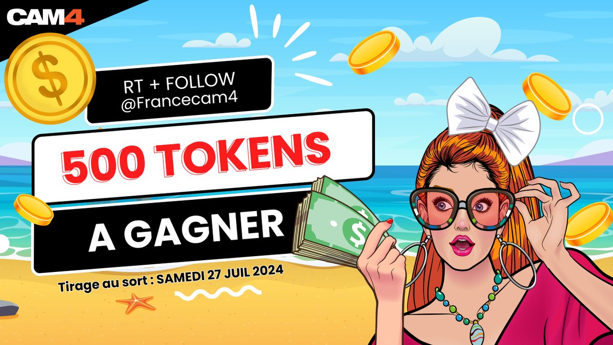FranceCam4's tweet photo. 🏖️ CONCOURS DE L'ETE   🩴

Gagnez 500 TOKENS 💰
✅ RT ce tweet    
✅ Follow : 
@Francecam4

🏁 TIRAGE le 27 juillet 20H30 

#Concourscam4 #NGOT #matureporn #chatroulette #voyeur #nsfwtwt #nsfw #sexvideo #bdsm #masturbate #striptease #leaked #hardsexe https://t.co/xhyr9bxgb3