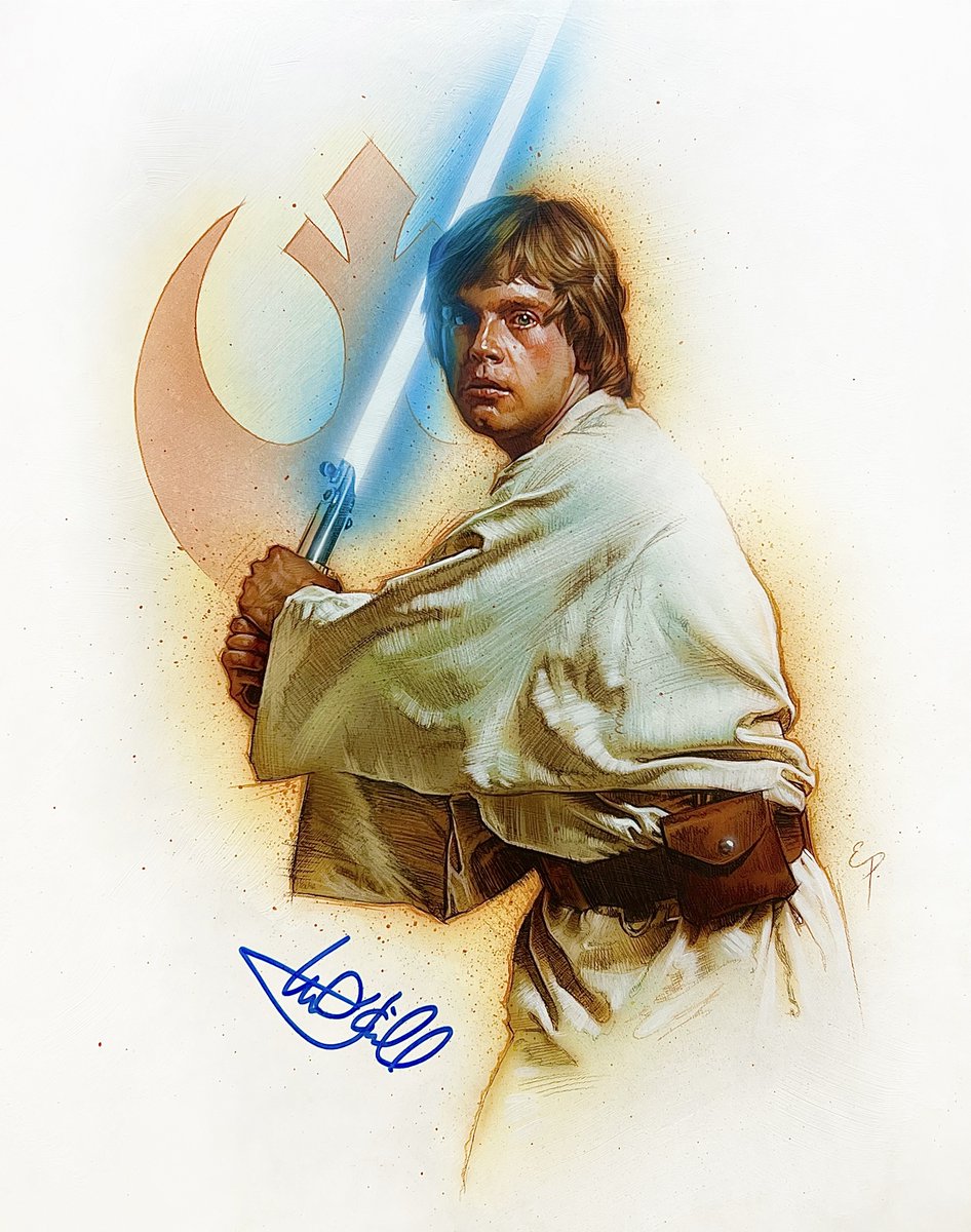 “Luke Skywalker”
Original painting with authentic Mark Hamill autograph 

artofethanpro.com 

Hand Painted with Acrylics and Prismacolor pencils. 15”x19”.
•
•
•
•
#starwars #lukeskywalker #markhamill <a href="/MarkHamill/">Mark Hamill</a> #starwarsart #GeorgeLucas