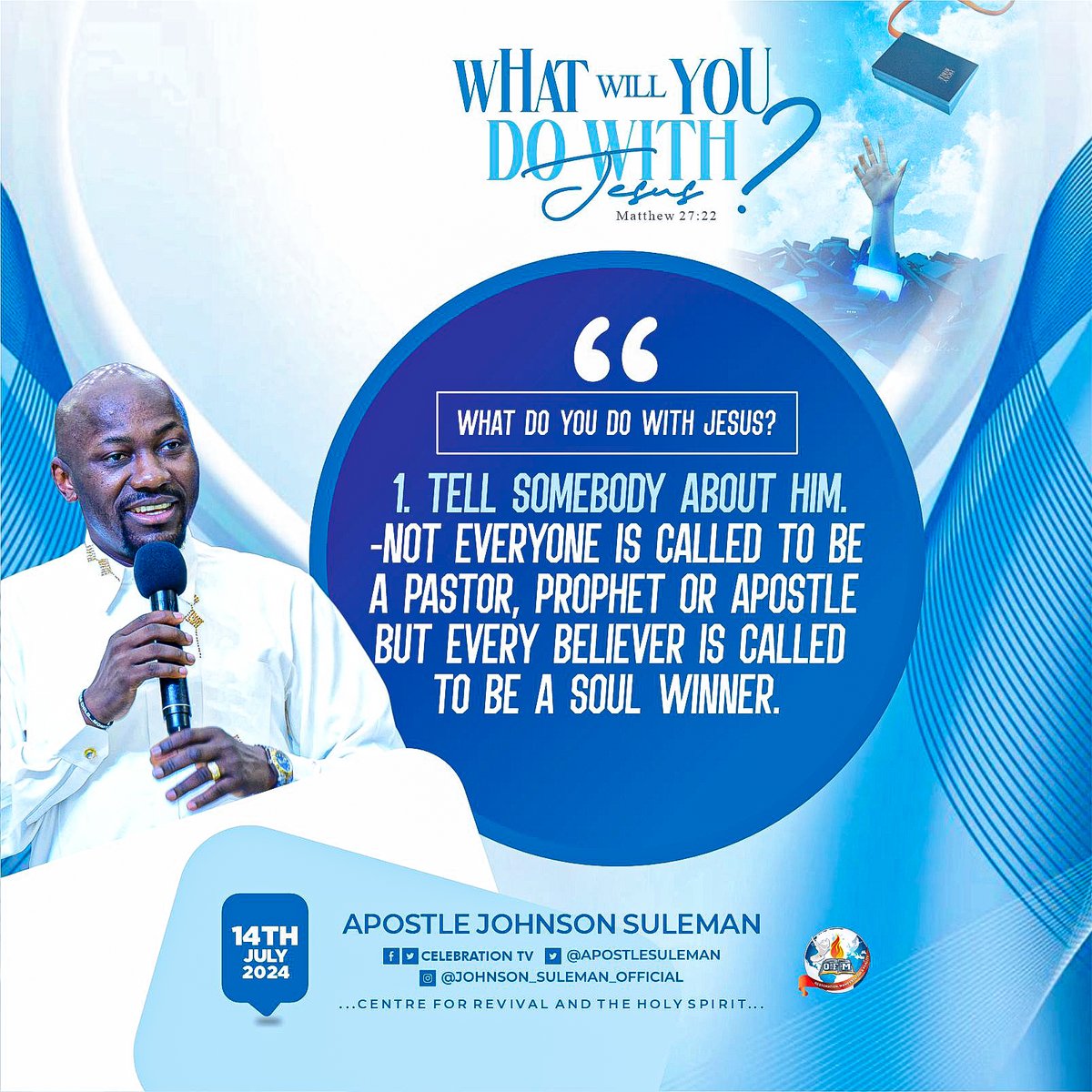 MyCelebrationTV's tweet photo. "Hate Is Over Flooding Envy And Uncontrollable Dislike. People May Offend You And Hate You But Don't Let It Control You."

Powerful Nuggets From Sunday Service🏛️ - 14th July, 2024

@APOSTLESULEMAN #OFMHQ #CelebrationTV📡 https://t.co/P7AC4ZS96x