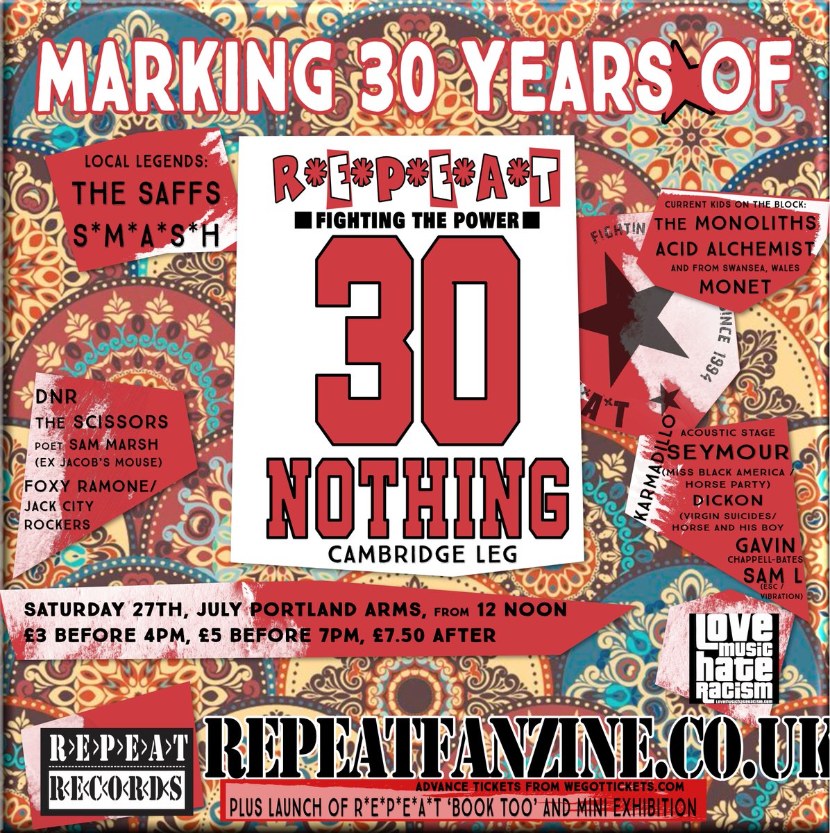 One week today we'll be at <a href="/ThePortlandArms/">The Portland Arms</a> gyrating to the hip, happening sounds of the likes of Monoliths, The Saffs, <a href="/monetbanduk/">Monet Band</a>, s*m*a*s*h, more... Avoid queues &amp; embarrassment at the turnstiles, get advance tickets (still cheap) at the link below. wegottickets.com/event/616798