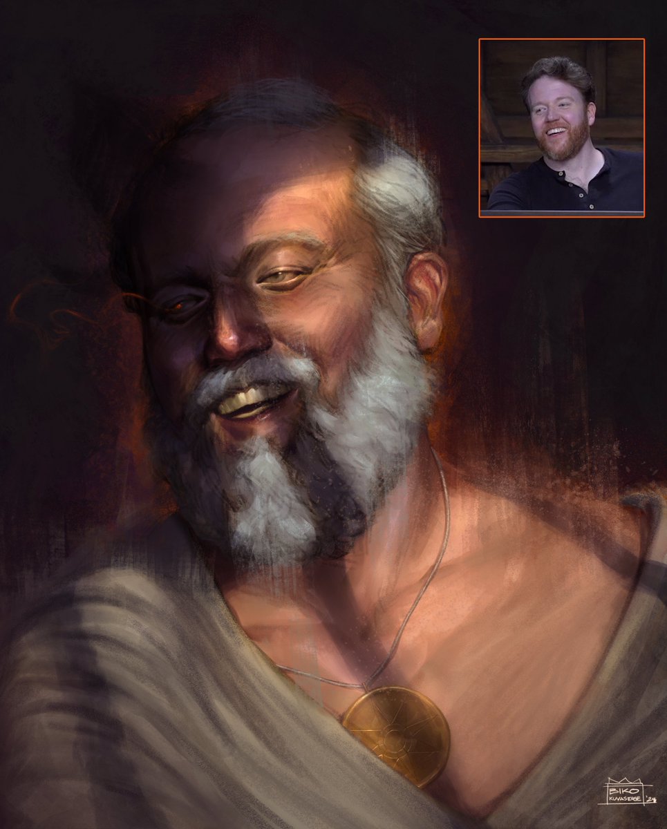 kuyasergee's tweet photo. I drew @BrennanLM as Father Milo, shit-talker supreme. #criticalrole #criticalrolefanart #Downfall https://t.co/ZGh8Ab1q9p