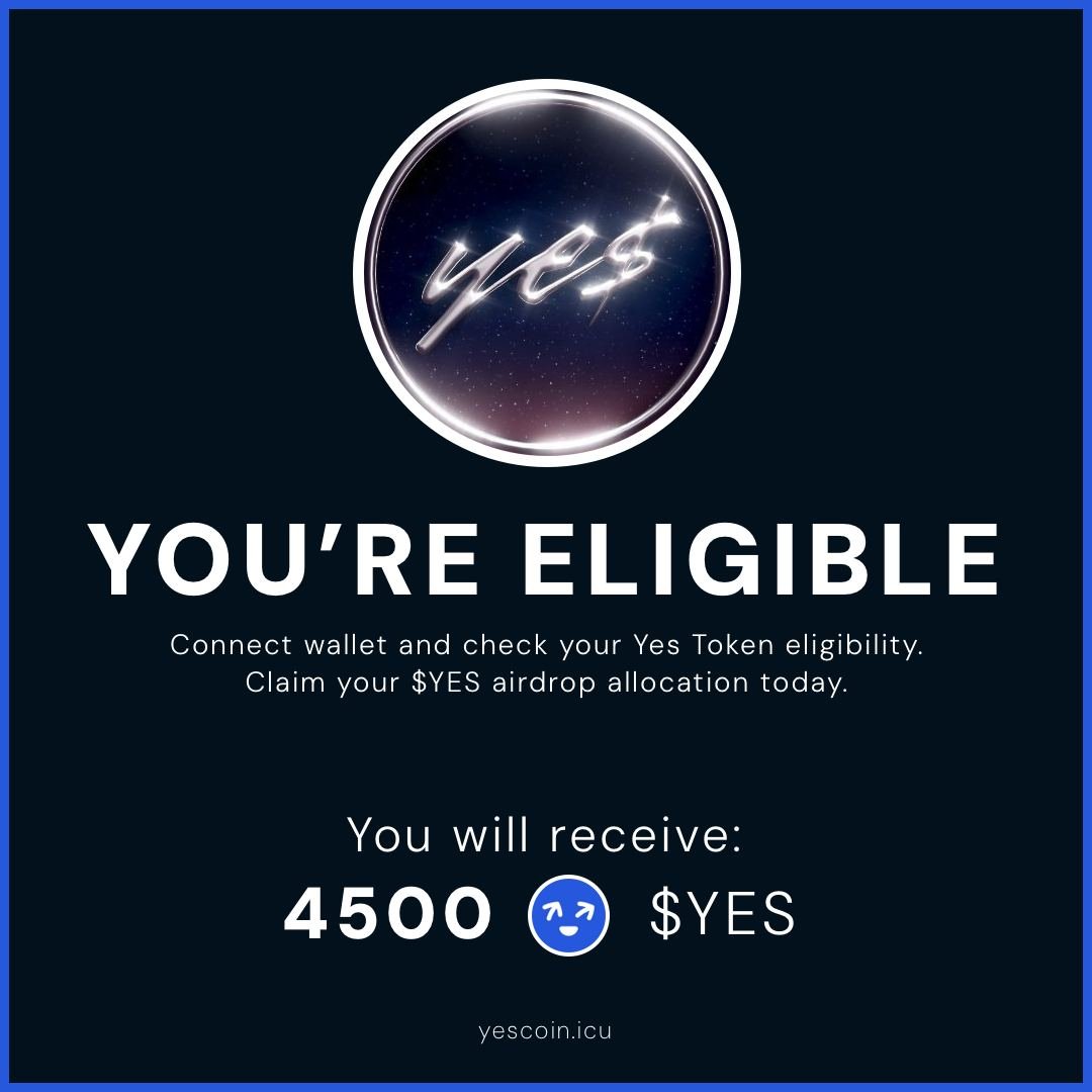 AmyClark1789348's tweet photo. 🎉 $YES Airdrop is Here 🎉

Visit https://t.co/yDbJmcEHdq to verify your allocation and claim your tokens!

🌐 Make sure you have at least 1 $SOL in your wallet for the claim. More info on the official Twitter.

#YES #YesToken #Airdrop $SOL $ANALOS $GROOVE $GME $WIF $KITTY $UNO $MOTHER $BEER $ZKS $SWELL #Jupiter #Solana