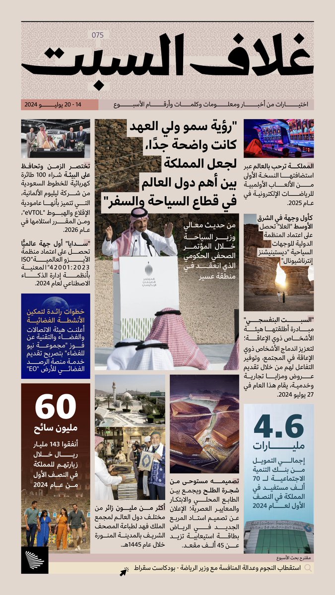 #غلاف_السبت؛ أخبار ومعلومات وأرقام الأسبوع.