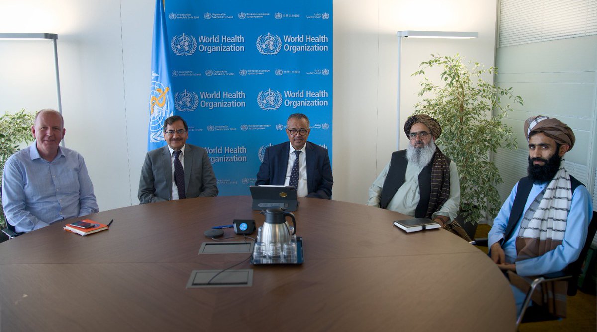 DrTedros's tweet photo. Earlier this week, I met with Health Minister Noor Jalal Jalali to discuss the health situation in #Afghanistan. We also discussed the need to ramp up the work to #EndPolio, and respond to other outbreaks across the country. 

@WHO will continue to support all people in Afghanistan, especially women and children, so their health needs are met.