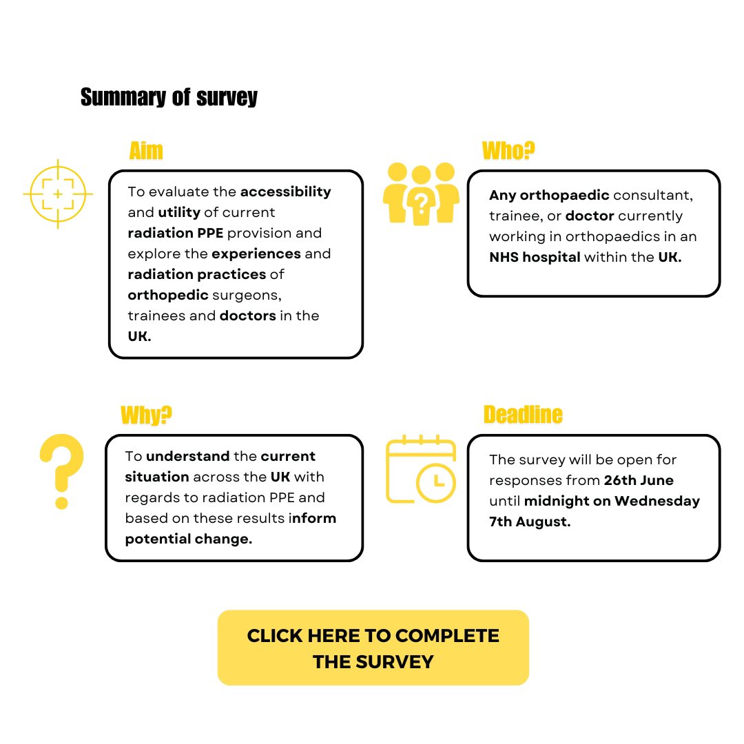<a href="/EXPOSEdstudy/">EXPOSEd</a> - Evaluation of X-Ray PPE for Orthopaedic Surgeons in theatrE. Attention T&amp;O surgeons, trainees and doctors! If you haven’t already, please complete this 2-minute survey on radiation PPE ! bit.ly/3VMdqBw <a href="/BritOrthopaedic/">BOA</a> <a href="/bota_uk/">BOTA</a>