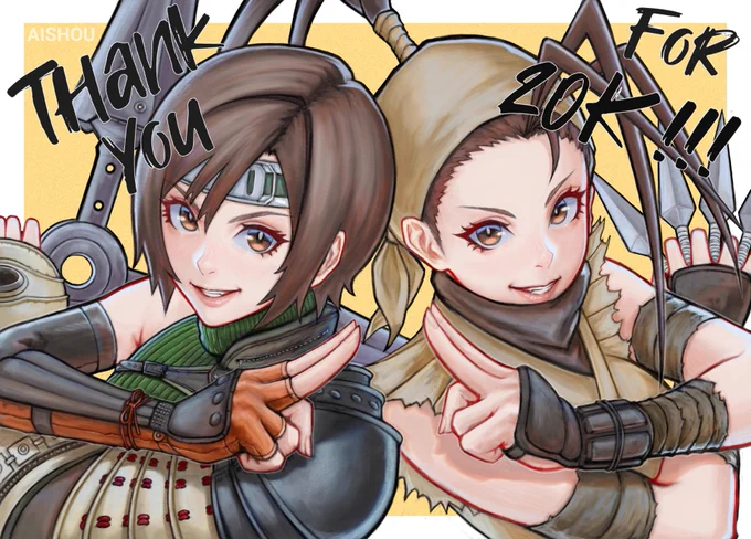20K Followers on X/Twitter!!! Thank You!!! Yuffie × Ibuki 「 Final Fantasy VII × Street Fighter 」 #StreetFighter #FinalFantasy #FF7Rebirth #FF7 #SF #Yuffie #Ibuki