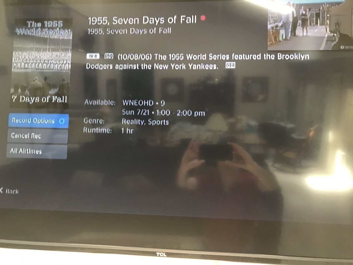 LarryPantages's tweet photo. A 2006 documentary called “1955, Seven Days Of Fall” about the Brooklyn Dodgers’ World Series victory over the New York Yankees is being replayed on PBS. In Cleveland, it will be on WNEO at 1 p.m. Sunday. https://t.co/24l9lGRc5I