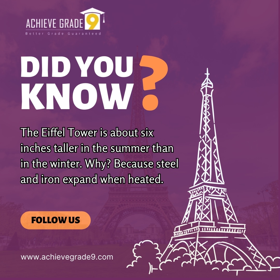 Achievegrade9_'s tweet photo. Incredible fact: The amazing properties of metals cause the Eiffel Tower expand and rise. Isn't that fascinating? 🗼✨ 

To Learn more📚
Join our classes now 👇

Contact us 📲
+44 740-560-7000

#alevels #alevel #alevelchemistry #alevelmemes #alevelbiology #alevelresults https://t.co/qU1eWovzKJ